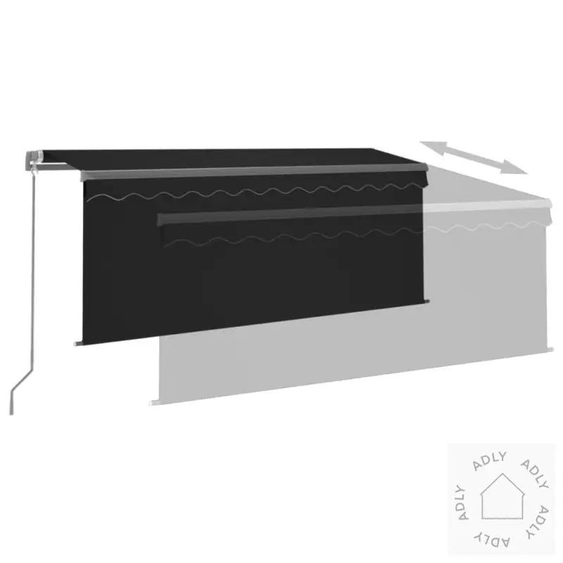 Manuell Uttrekkbar Markise Rullegardin Led 3X2,5 M Antrasitt