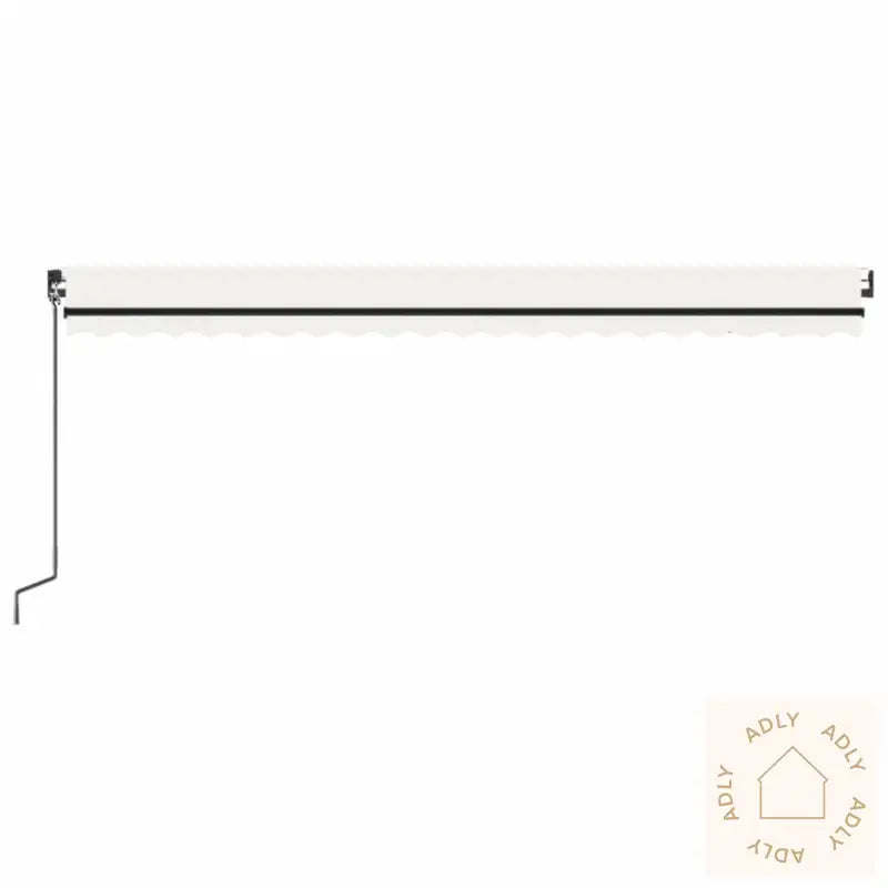 Manuell Uttrekkbar Markise Med Led 500X350 Cm Kremhvit