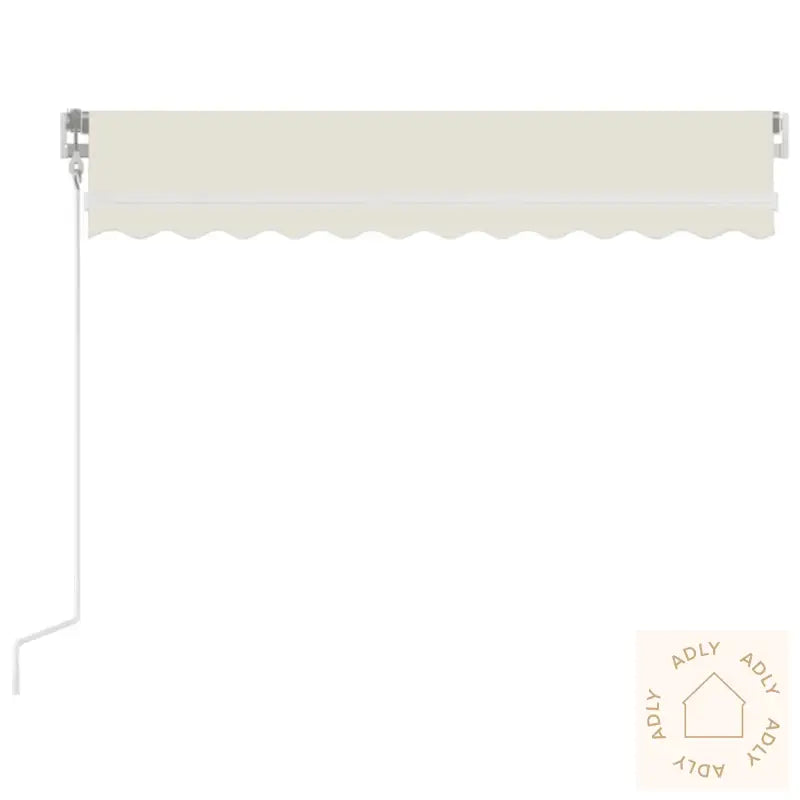Manuell Uttrekkbar Markise 350X250 Cm Kremhvit