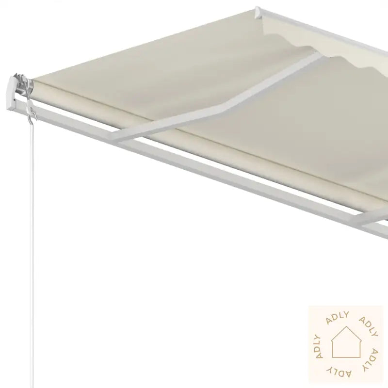 Manuell Uttrekkbar Markise 350X250 Cm Kremhvit