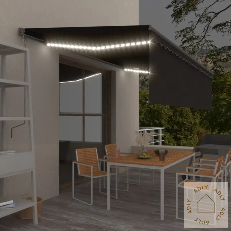 Manuell Uttrekkbar Markise Rullegardin Og Led 5X3 M Antrasitt
