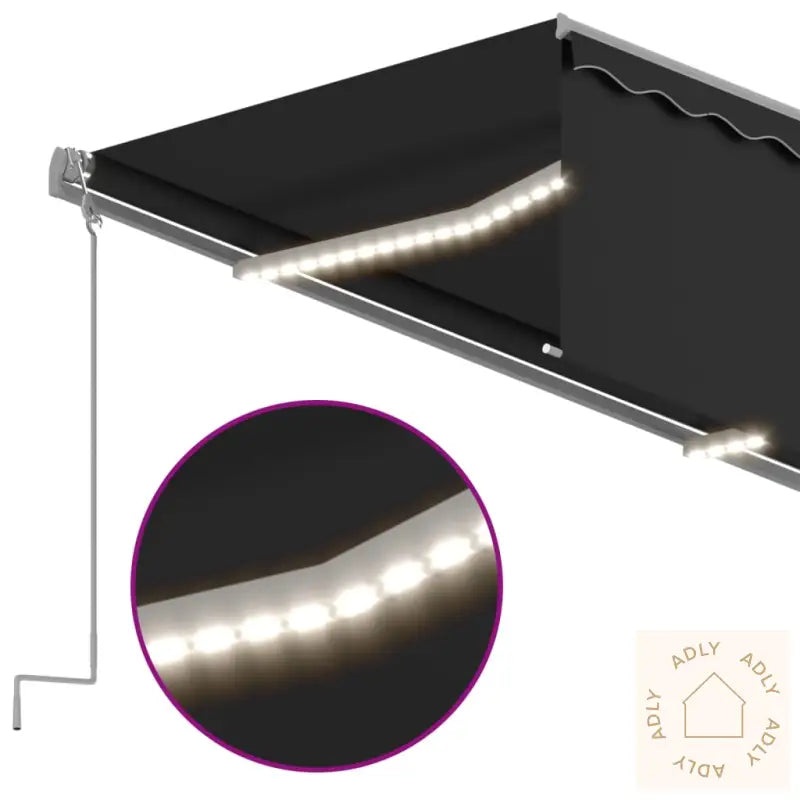 Manuell Uttrekkbar Markise Rullegardin Og Led 5X3 M Antrasitt