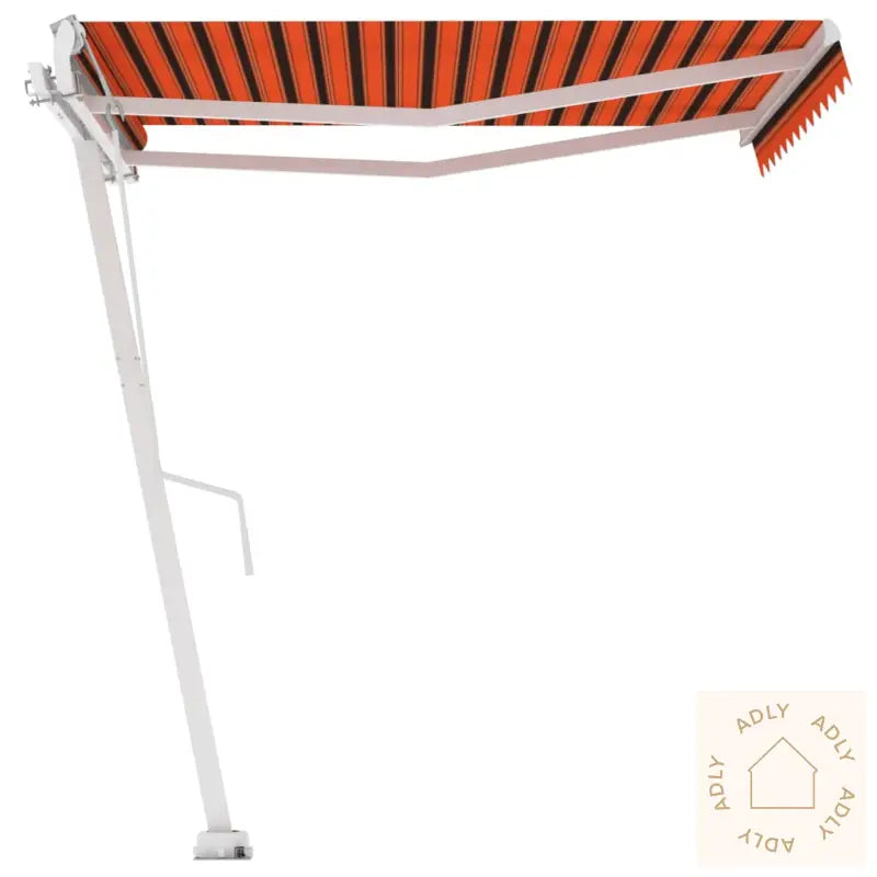 Frittstående Manuell Uttrekkbar Markise 300X250 Cm Oransje/Brun