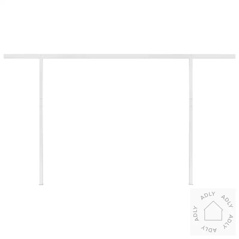 Manuell Uttrekkbar Markise Med Led 4X3,5 M Kremhvit