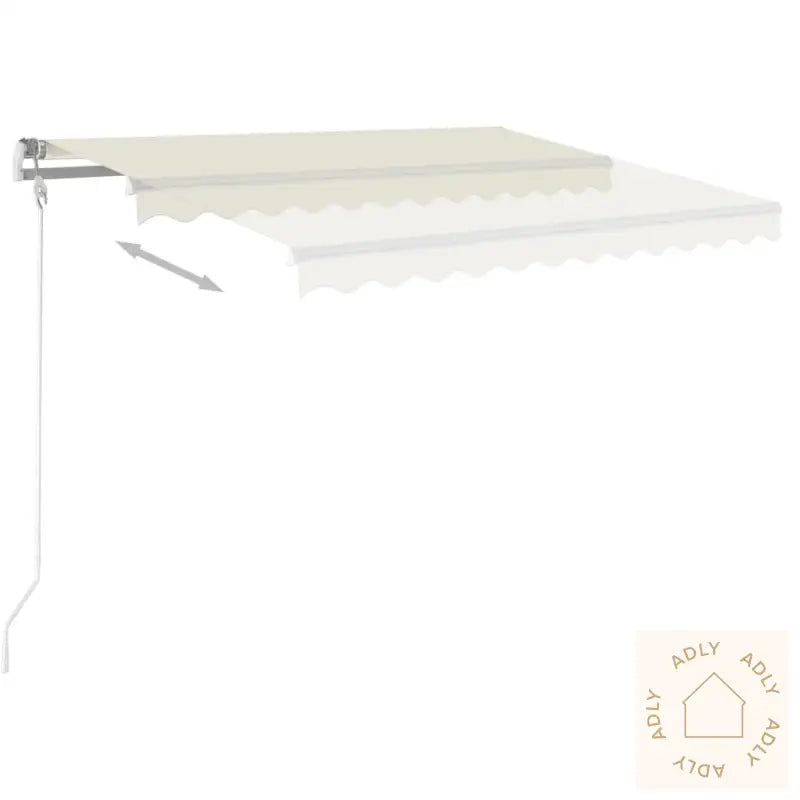 Manuell Uttrekkbar Markise Med Led 3X2,5 M Kremhvit