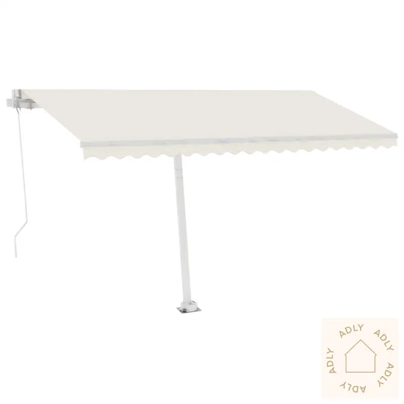 Frittstående Manuell Uttrekkbar Markise 450X350 Cm Kremhvit