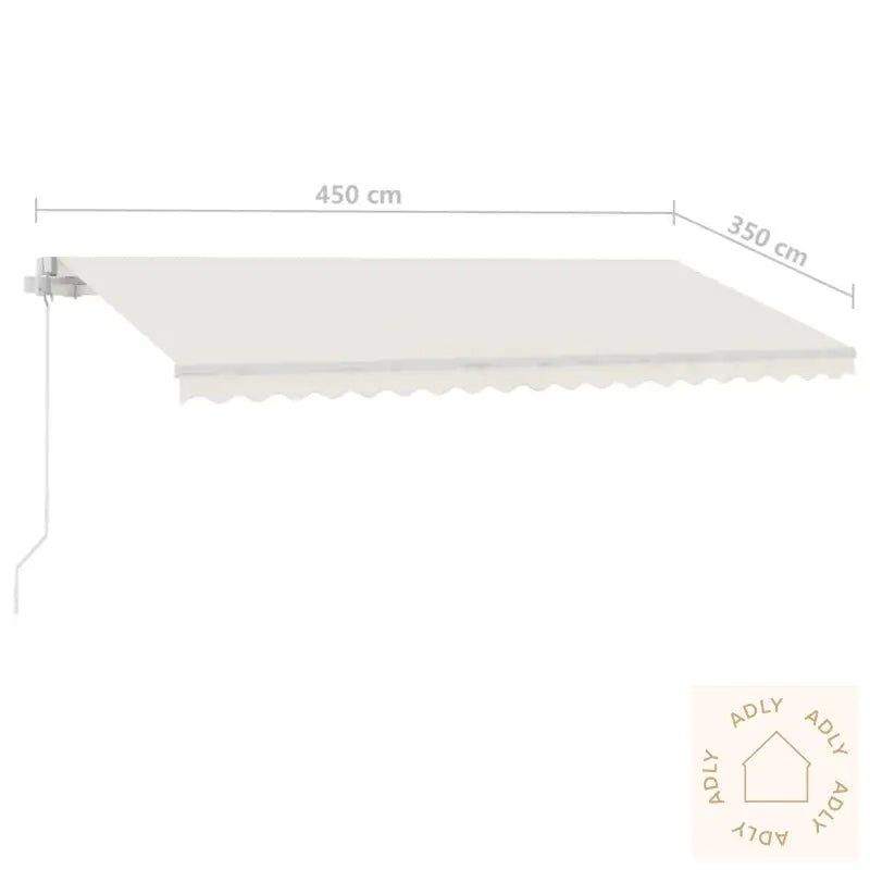 Frittstående Manuell Uttrekkbar Markise 450X350 Cm Kremhvit