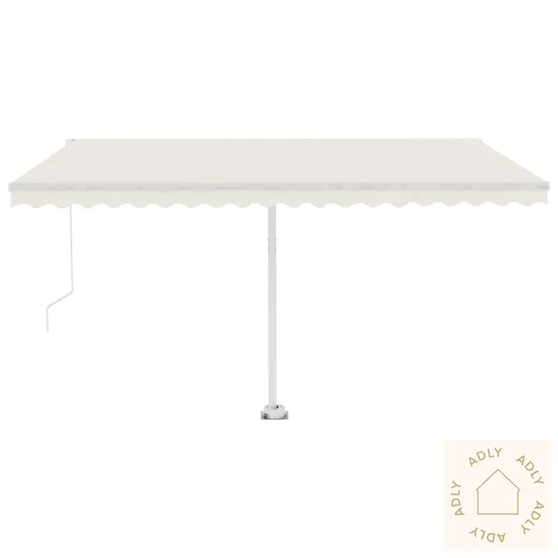 Frittstående Manuell Uttrekkbar Markise 450X350 Cm Kremhvit