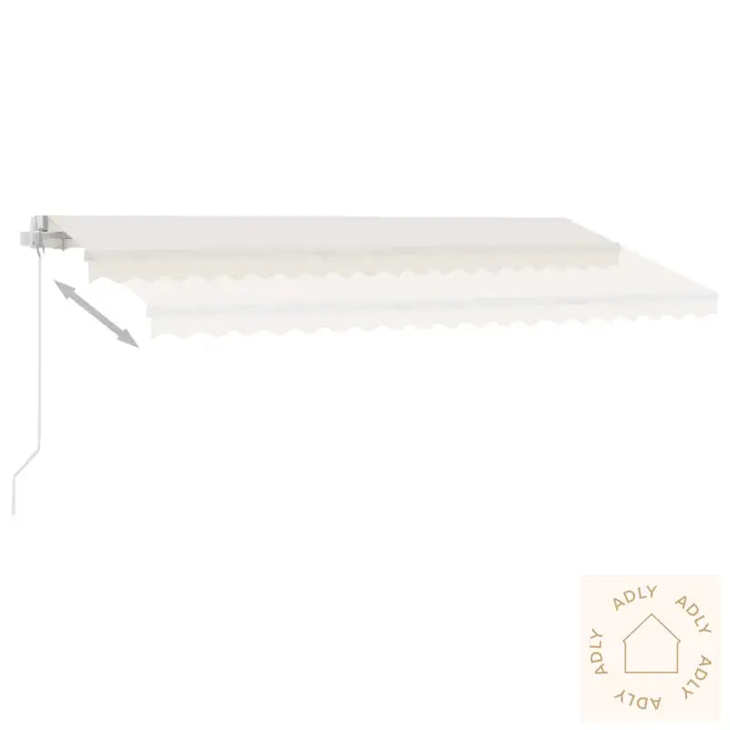 Frittstående Manuell Uttrekkbar Markise 450X350 Cm Kremhvit
