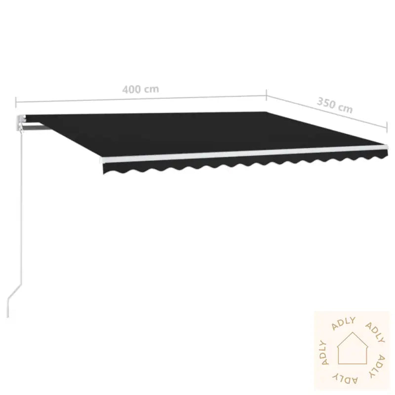 Manuell Uttrekkbar Markise 400X350 Cm Antrasitt
