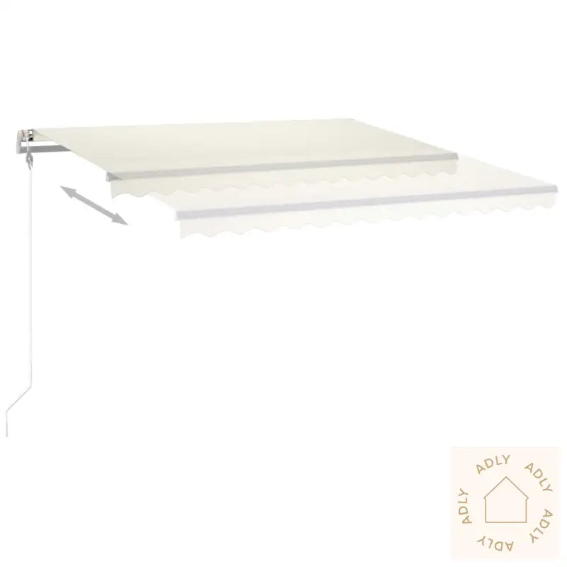 Manuell Uttrekkbar Markise Med Led 4,5X3,5 M Kremhvit