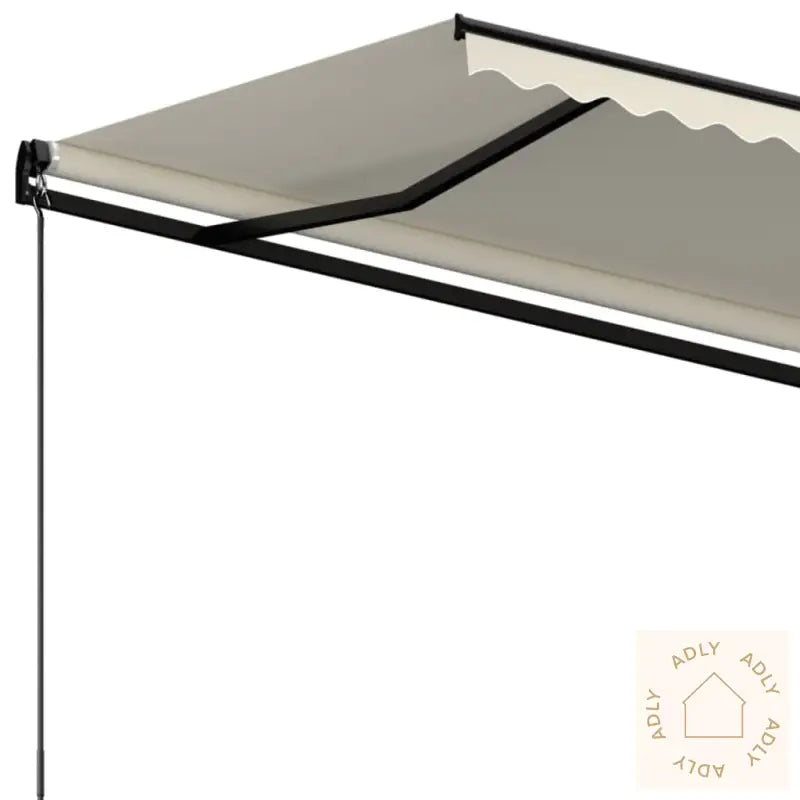 Manuell Uttrekkbar Markise 400X350 Cm Kremhvit