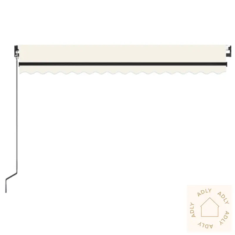 Manuell Uttrekkbar Markise 400X350 Cm Kremhvit