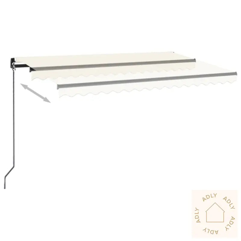 Manuell Uttrekkbar Markise 400X350 Cm Kremhvit