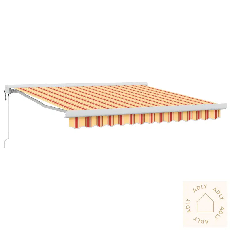 Automatisk Uttrekkbar Markise I Gul Og Oransje, 350X250 Cm
