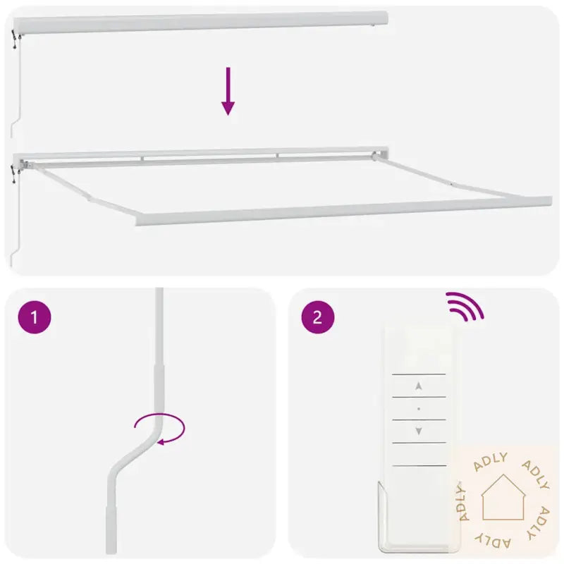 Uttrekkbar Markise Antrasitt Og Hvit 5X3 M Stoff Og Aluminium