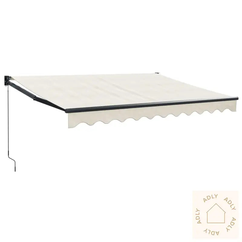 Uttrekkbar Markise Kremhvit 3X2,5 M Stoff Og Aluminium