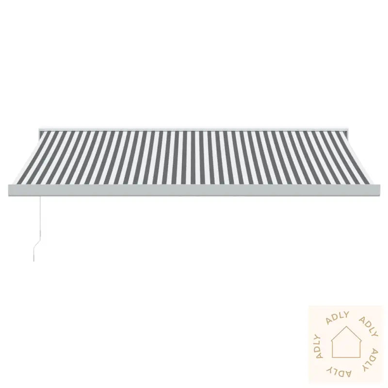 Uttrekkbar Markise Antrasitt Og Hvit 4,5X3 M Stoff Og Aluminium