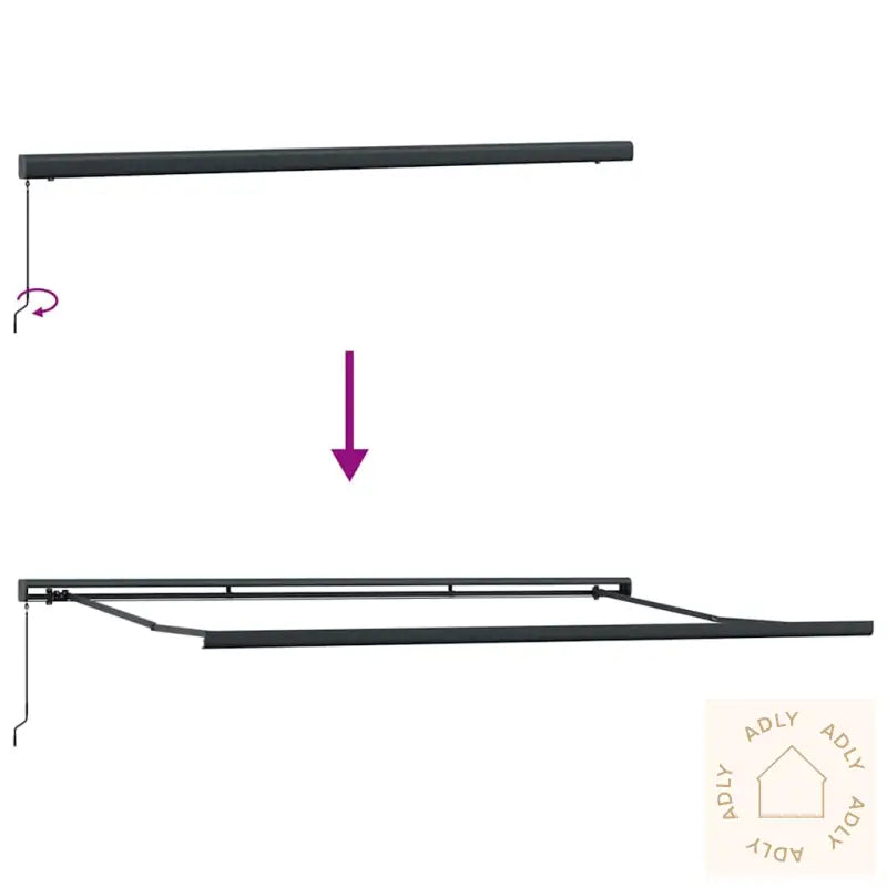 Uttrekkbar Markise Antrasitt Og Hvit 4,5X3 M Stoff Og Aluminium