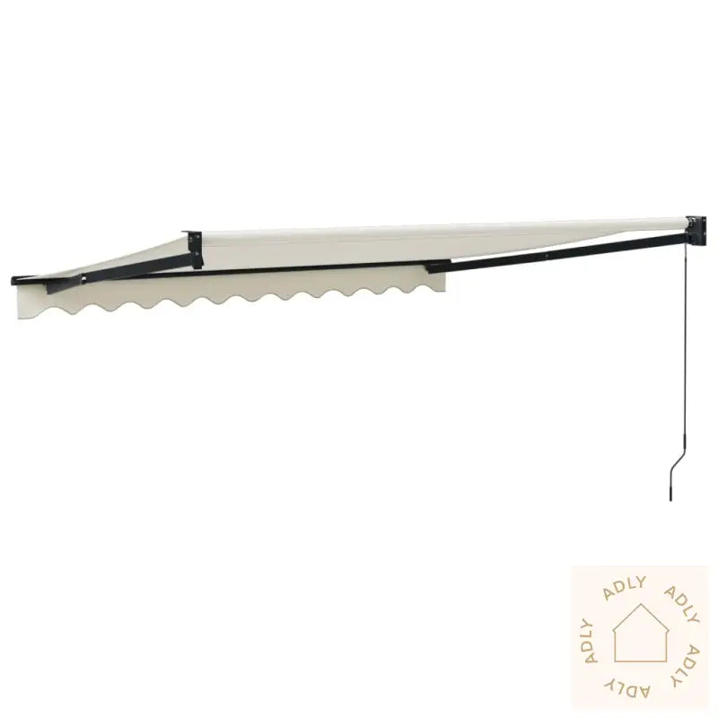 Uttrekkbar Markise Kremhvit 3X2,5 M Stoff Og Aluminium