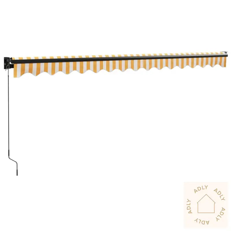 Uttrekkbar Markise Gul Og Hvit 4,5X3 M Stoff Og Aluminium