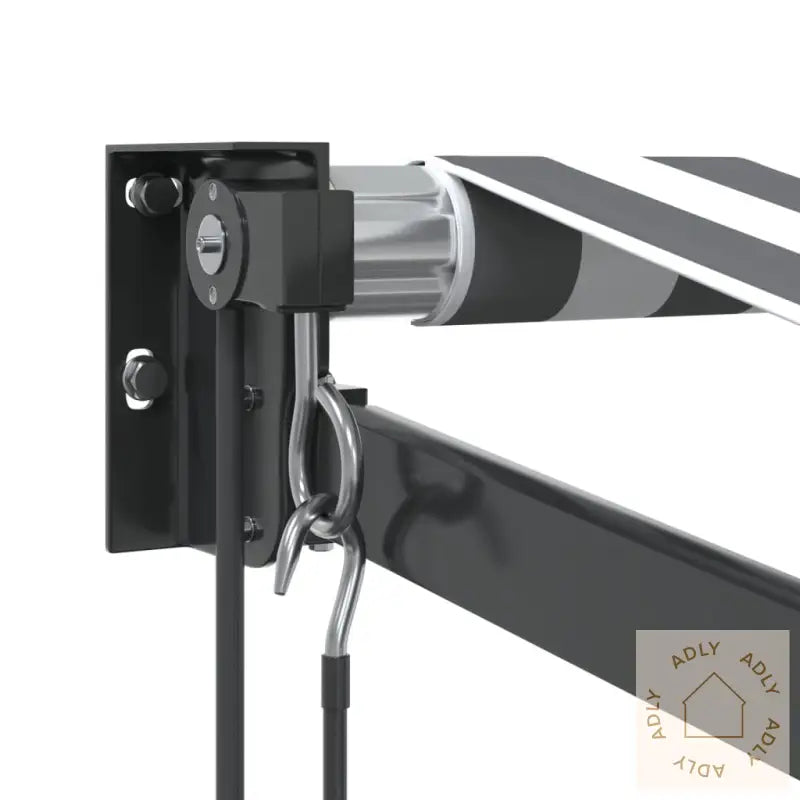 Uttrekkbar Markise Antrasitt Og Hvit 3,5X2,5 M Stoff Aluminium