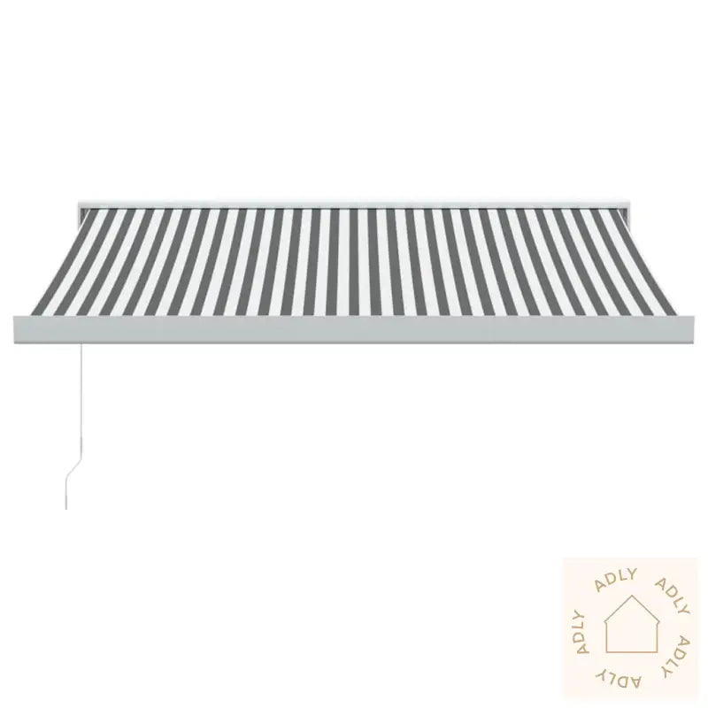 Uttrekkbar Markise Antrasitt Og Hvit 3,5X2,5 M Stoff Aluminium