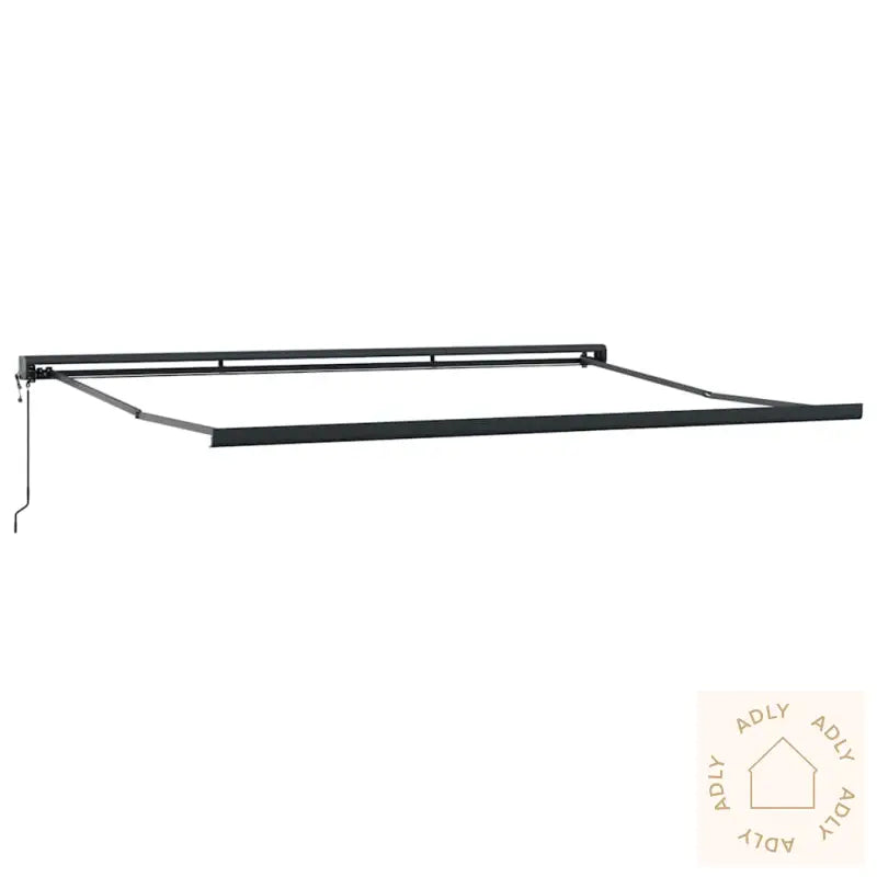 Uttrekkbar Markise Antrasitt Og Hvit 5X3 M Stoff Og Aluminium