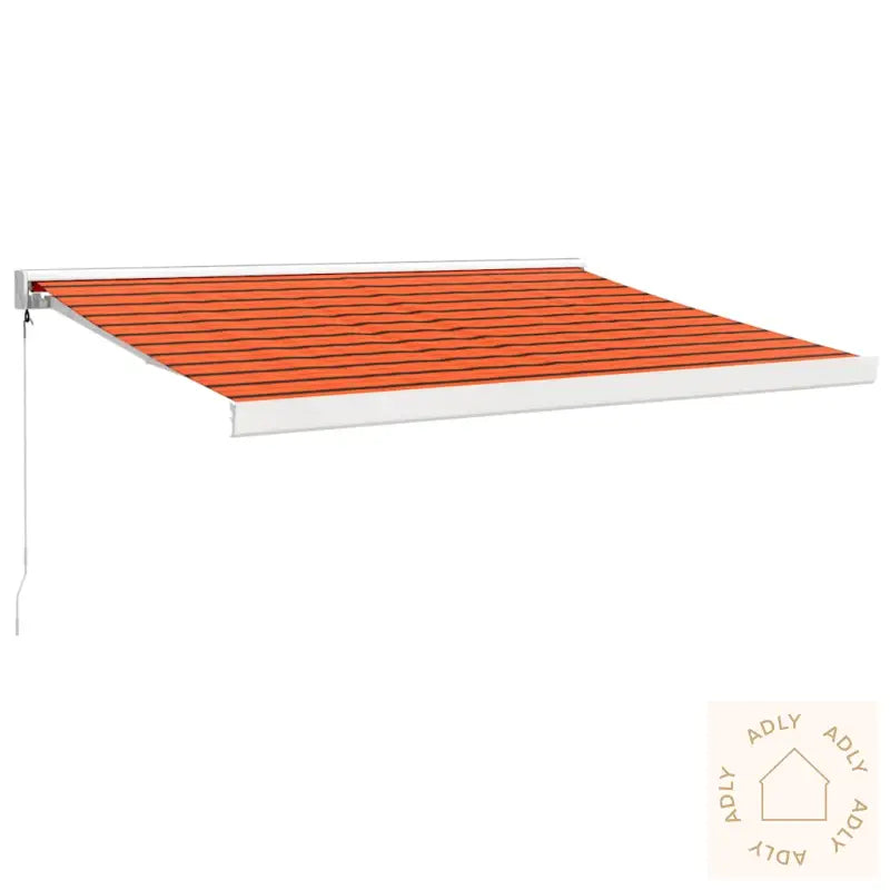Uttrekkbar Markise Oransje Og Brun 3,5X2,5 M Stoff Og Aluminium
