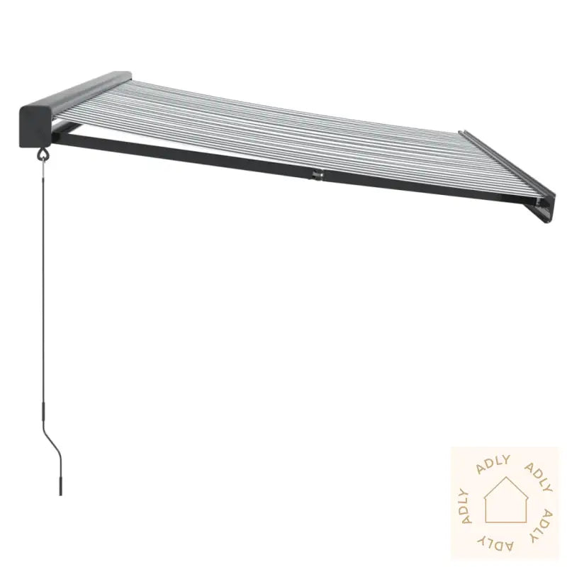 Uttrekkbar Markise Antrasitt Og Hvit 3,5X2,5 M Stoff Aluminium