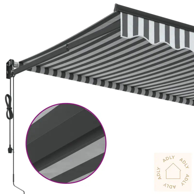 Uttrekkbar Markise Antrasitt Og Hvit 3,5X2,5 M Stoff Aluminium