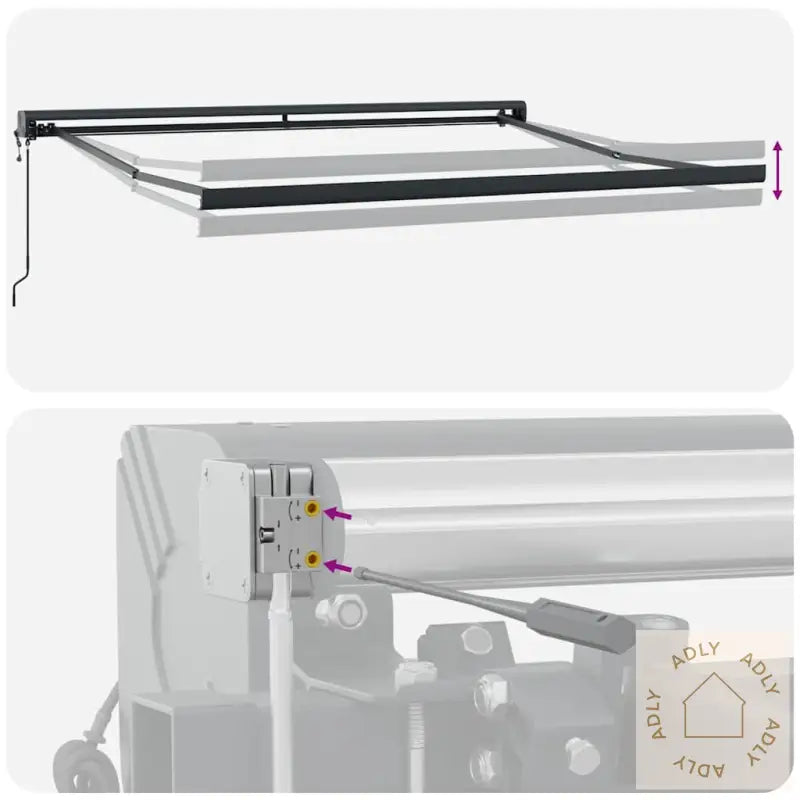 Uttrekkbar Markise Antrasitt Og Hvit 3X2,5 M Stoff Og Aluminium