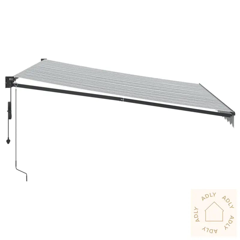 Uttrekkbar Markise Antrasitt Og Hvit 4X3 M Stoff Og Aluminium