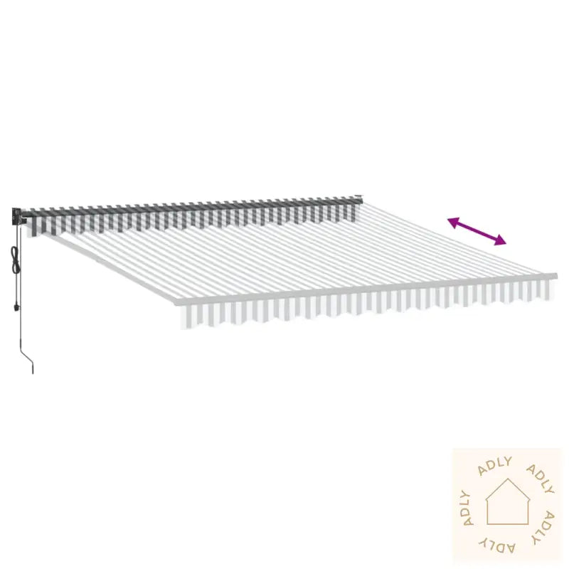 Uttrekkbar Markise Antrasitt Og Hvit 4X3 M Stoff Og Aluminium