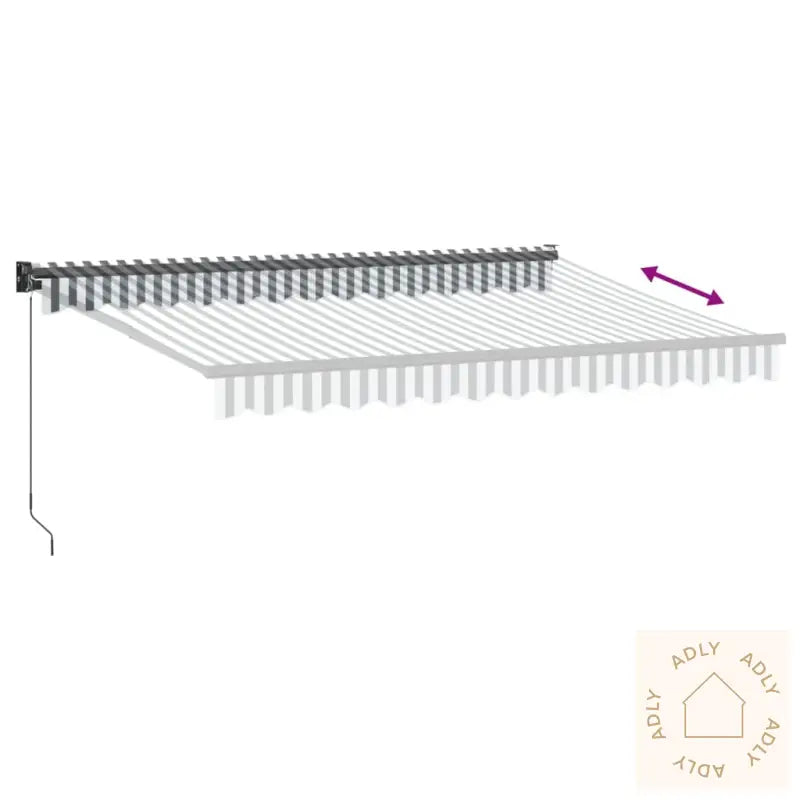 Uttrekkbar Markise Antrasitt Og Hvit 3,5X2,5 M Stoff Aluminium