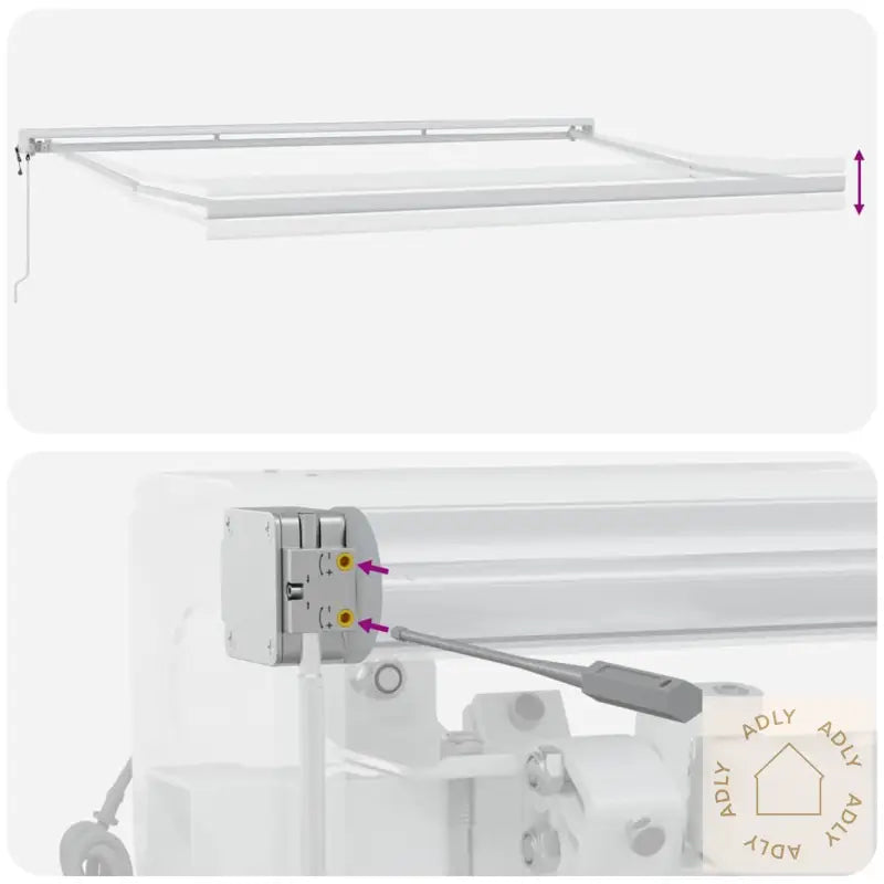 Uttrekkbar Markise Antrasitt Og Hvit 4,5X3 M Stoff Og Aluminium