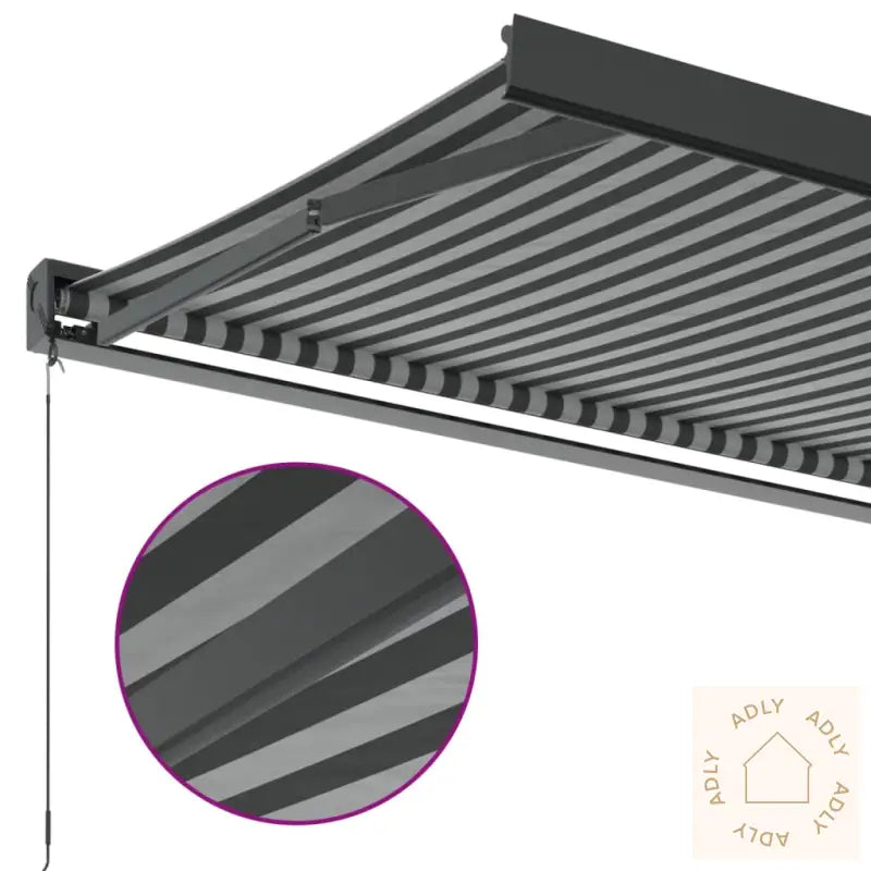 Uttrekkbar Markise Antrasitt Og Hvit 3,5X2,5 M Stoff Aluminium