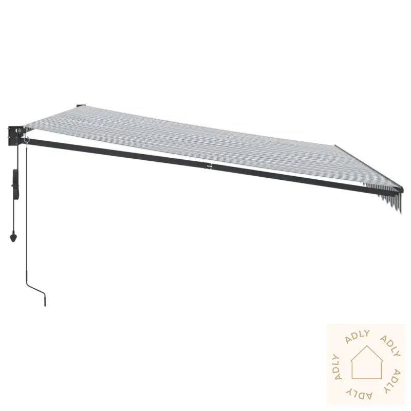 Uttrekkbar Markise Antrasitt Og Hvit 4,5X3 M Stoff Og Aluminium