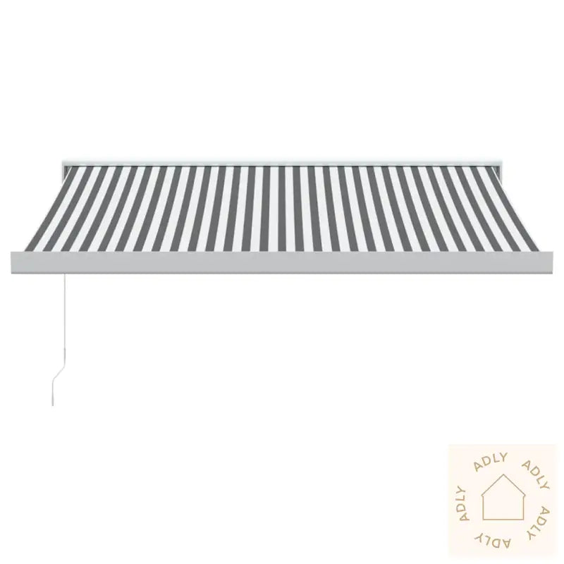 Uttrekkbar Markise Antrasitt Og Hvit 3X2,5 M Stoff Og Aluminium