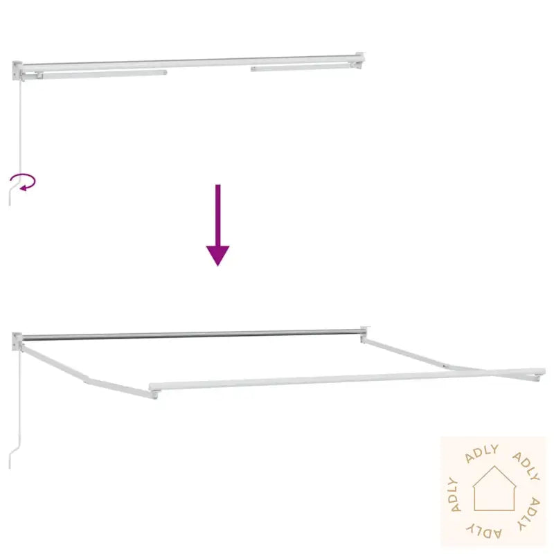 Uttrekkbar Markise Antrasitt Og Hvit 5X3 M Stoff Og Aluminium