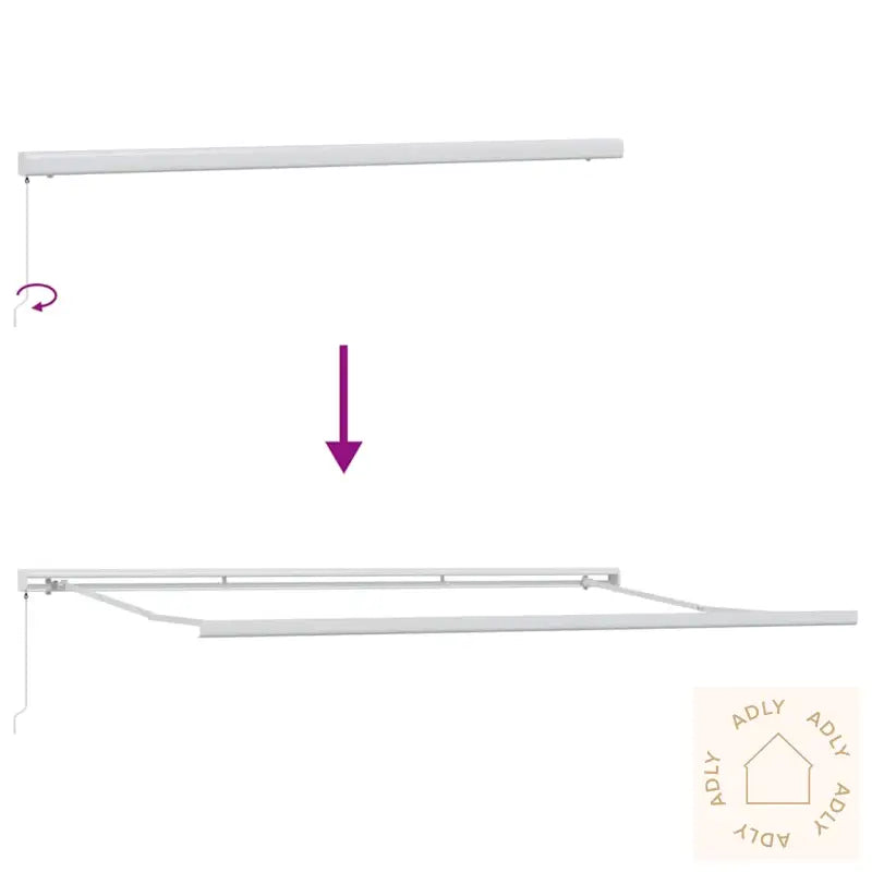 Uttrekkbar Markise Antrasitt Og Hvit 5X3 M Stoff Og Aluminium