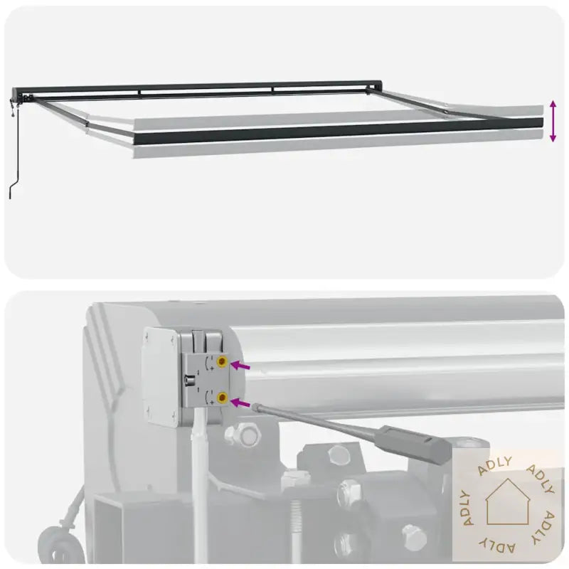 Uttrekkbar Markise Antrasitt Og Hvit 4,5X3 M Stoff Og Aluminium