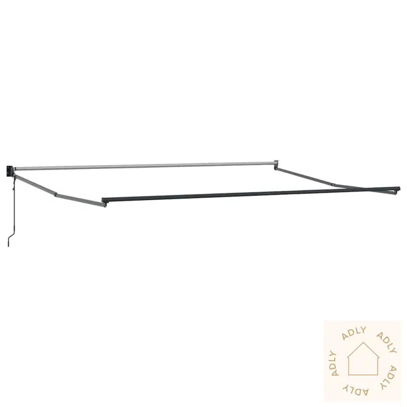 Uttrekkbar Markise Antrasitt Og Hvit 5X3 M Stoff Og Aluminium