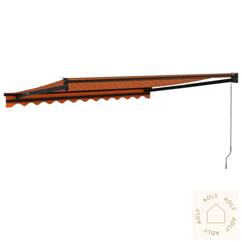 Uttrekkbar Markise Oransje Og Brun 3,5X2,5 M Stoff Og Aluminium