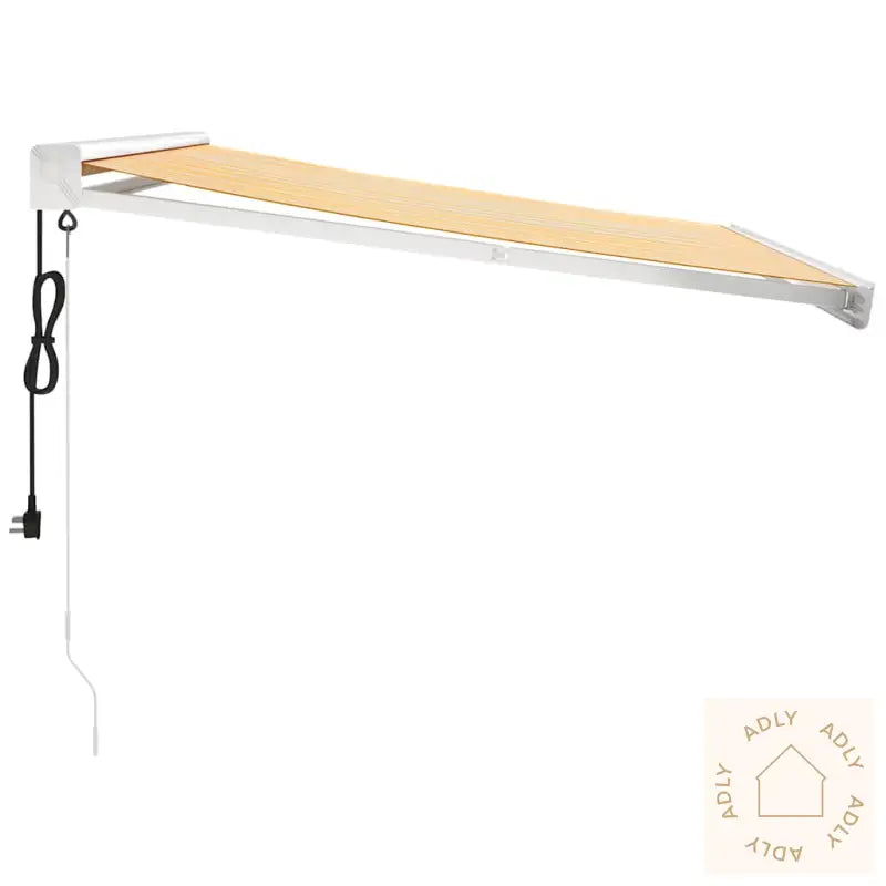 Uttrekkbar Markise Gul Og Hvit 3X2,5 M Stoff Og Aluminium