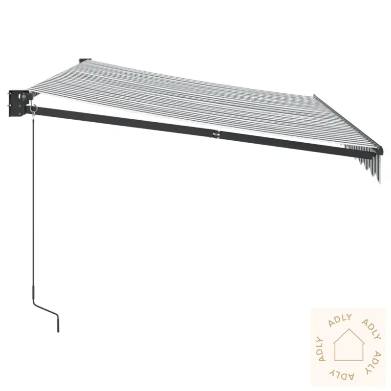 Uttrekkbar Markise Antrasitt Og Hvit 3,5X2,5 M Stoff Aluminium
