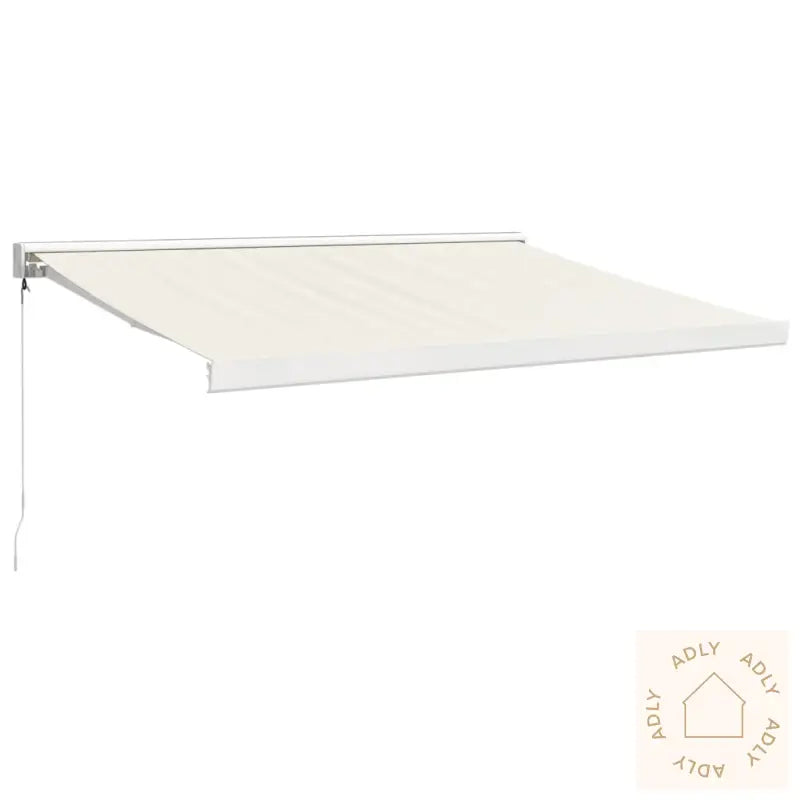 Uttrekkbar Markise Kremhvit 3X2,5 M Stoff Og Aluminium
