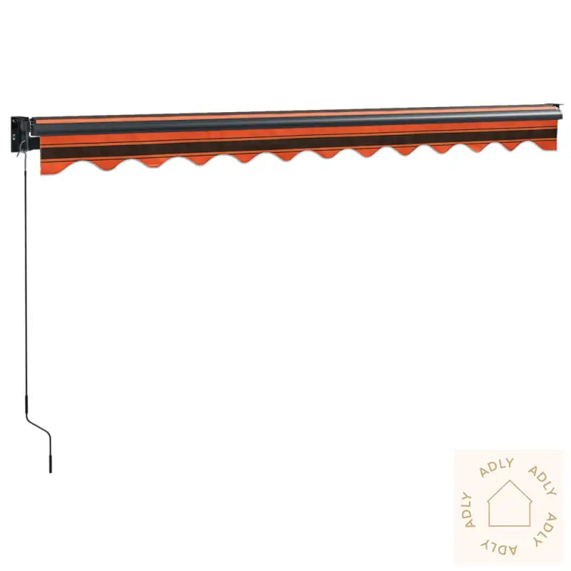 Uttrekkbar Markise Oransje Og Brun 3,5X2,5 M Stoff Og Aluminium