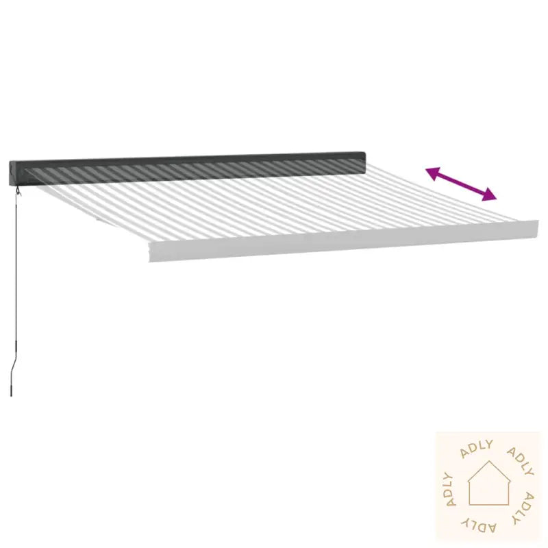 Uttrekkbar Markise Antrasitt Og Hvit 3,5X2,5 M Stoff Aluminium