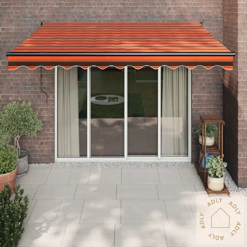 Uttrekkbar Markise Oransje Og Brun 3,5X2,5 M Stoff Og Aluminium